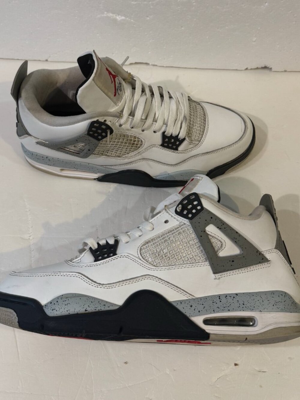 Nike Air Jordan 4 Retro OG White Cement 2016  Mens Size 11  White Red Black Gray
